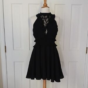 BB Dakota Crazy In Love Crepe Ruffle Dress